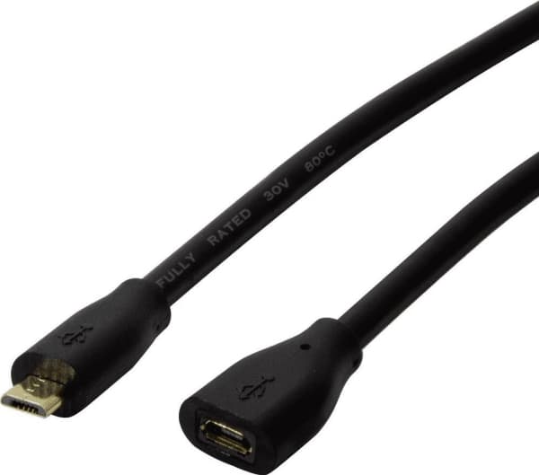 LogiLink CU0122, 1,5 m, Micro-USB B, Micro-USB B, USB 2.0, 0,48 Gbit/s, Svart