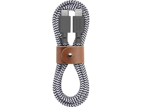 Native Union BELT-KV-CL-ZEB-2, 1,2 m, Lightning, USB C, Hankoppling, Hankoppling, Svart, Vit