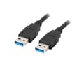 Miniatyrbilde 1 av 3: USB-A til USB-A 3.0 Kabel (h/h) Svart (1.8 Meter)