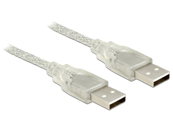 Delock - USB-kabel - USB (hane) till USB (hane) - USB 2.0 - 5 m - transparent