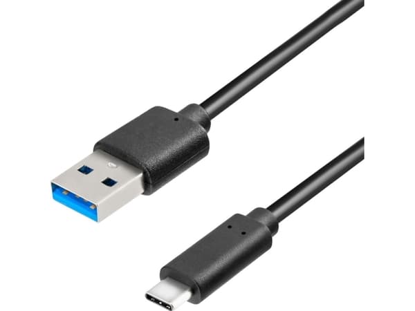 EFB Elektronik K5282-3ASW.1, 1 m, USB A, USB C, USB 3.2 Gen 1 (3.1 Gen 1), 5 Gbit/s, Svart