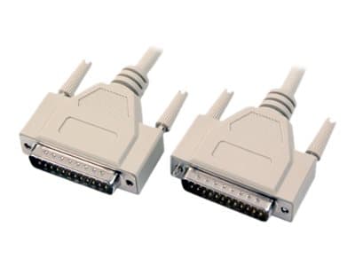MicroConnect - Parallellkabel - DB-25 (hann) til DB-25 (hann) - 10 m - formstøpt, tommelskruer - beige