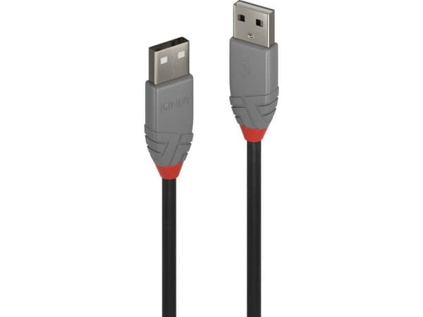 Lindy 36690, 0,2 m, USB A, USB A, USB 2.0, 0,48 Gbit/s, Svart