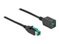 Miniatyrbilde 1 av 5: Delock - PoweredUSB extension cable - USB PlusPower (12 V) (hann) til USB PlusPower (12 V) (hunn) - 12 V - 1 m - svart