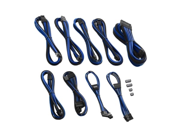 CableMod PRO-sarjan ModMesh C-sarjan AXi, HXi &amp; RM kaapelipakkaus - Strømkabelpakke - formet - sort/blå