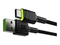 Miniatyrbilde 3 av 5: Green Cell Cell Ray - USB-kabel - 24 pin USB-C (hann) grønn LED-belysning til USB (hann) - 2 m - svart