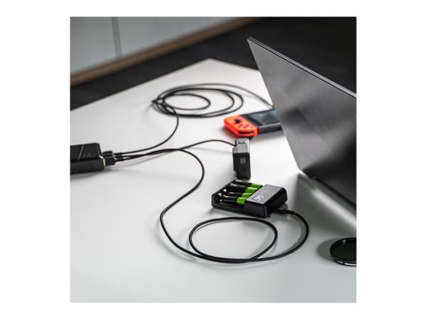 Green Cell Cell Ray - USB-kabel - 24 pin USB-C (hann) grønn LED-belysning til USB (hann) - 2 m - svart