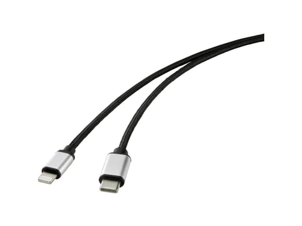 Renkforce RF-4353448, Sort, USB C, Lightning, 2 m, Hankjønn, Hankjønn