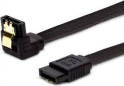 SAVIO GAK-08 - SATA-kabel - Serial ATA 150/300/600 - SATA (hane) spärrad till SATA (hane) vinklad - 50 cm - svart
