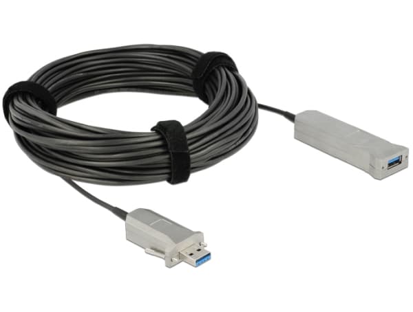DeLOCK 20m USB3.0-A + USB Micro-B/USB3.0-A, 20 m, USB A, USB A/Micro-USB B, USB 3.2 Gen 1 (3.1 Gen 1), Uros/naaras, Musta, Hopea