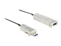 Pikkukuva 1 / 5: DeLOCK 20m USB3.0-A + USB Micro-B/USB3.0-A, 20 m, USB A, USB A/Micro-USB B, USB 3.2 Gen 1 (3.1 Gen 1), Uros/naaras, Musta, Hopea