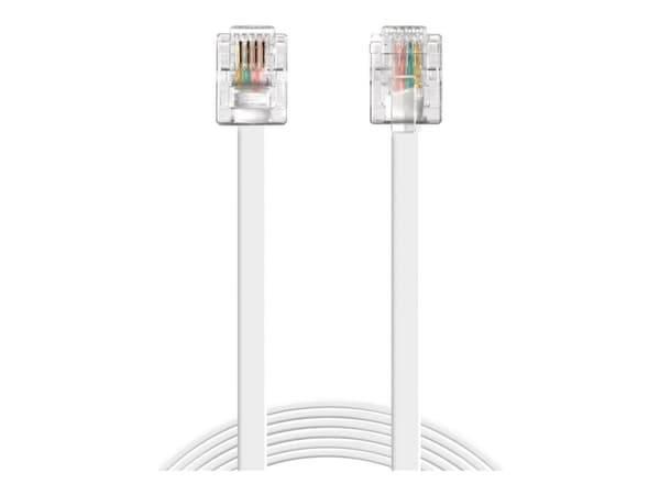 Sandberg Telephone RJ11-RJ11 10m, 10 m, RJ11, RJ11, Valkoinen, Uros, Uros