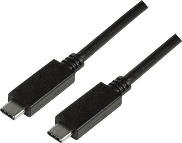 LogiLink CU0129, 1 m, USB C, USB C, USB 3.2 Gen 2 (3.1 Gen 2), 10 Gbit/s, Sort
