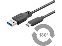 MicroConnect - USB-kabel - USB-C (hane) till USB typ A (hane) - USB 3.2 Gen 1 - 3 m - svart
