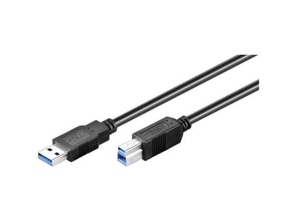 Goobay 96119, 5 m, USB A, USB B, USB 3.2 Gen 1 (3.1 Gen 1), 5 Gbit/sek., Sort