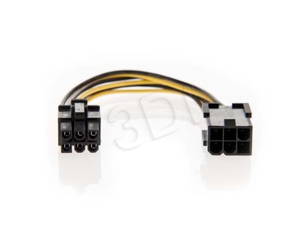 Akyga - Förlängningskabel för ström - 6-stifts PCIe-ström (hane) till 6-stifts PCIe-ström (hona) - 40 cm