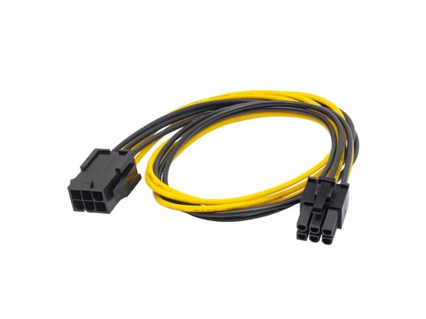 Akyga - Förlängningskabel för ström - 6-stifts PCIe-ström (hane) till 6-stifts PCIe-ström (hona) - 40 cm