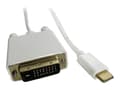 Miniatyrbild 1 av 5: Qoltec - Adapterkabel - 24 pin USB-C (han) til DVI-D (han) - USB 3.1 - 1 m