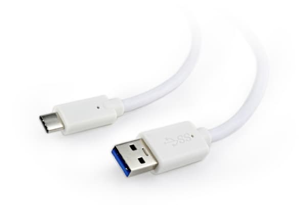 Cablexpert - USB-kabel - 24 pin USB-C (hane) till USB typ A (hane) - USB 3.0 - 3 A - 3 m - formpressad - vit