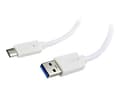 Miniatyrbild 2 av 5: Cablexpert - USB-kabel - 24 pin USB-C (hane) till USB typ A (hane) - USB 3.0 - 3 A - 3 m - formpressad - vit