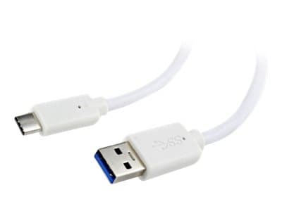 Cablexpert - USB-kabel - 24 pin USB-C (hane) till USB typ A (hane) - USB 3.0 - 3 A - 3 m - formpressad - vit