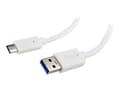Miniatyrbild 1 av 5: Cablexpert - USB-kabel - 24 pin USB-C (hane) till USB typ A (hane) - USB 3.0 - 3 A - 3 m - formpressad - vit