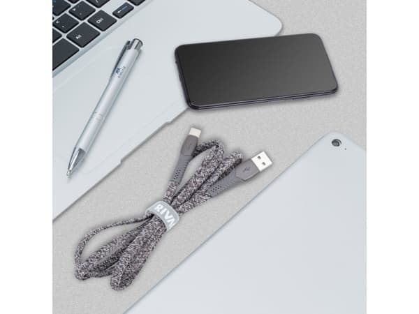 Rivacase PS 6102 GR12, 1,2 m, USB C, USB A, USB 2.0, 0,48 Gbit/s, Grå