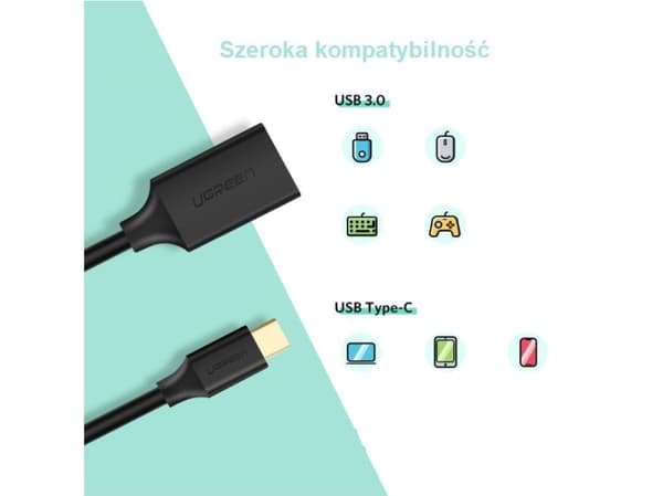 USB-C 3.0 UGREEN OTG-adapter (hvit)