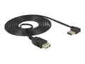 Miniatyrbild 1 av 5: Delock EASY-USB - USB-förlängningskabel - USB (hona) till USB (hane) - USB 2.0 - 2 m - 90° kontakt - svart