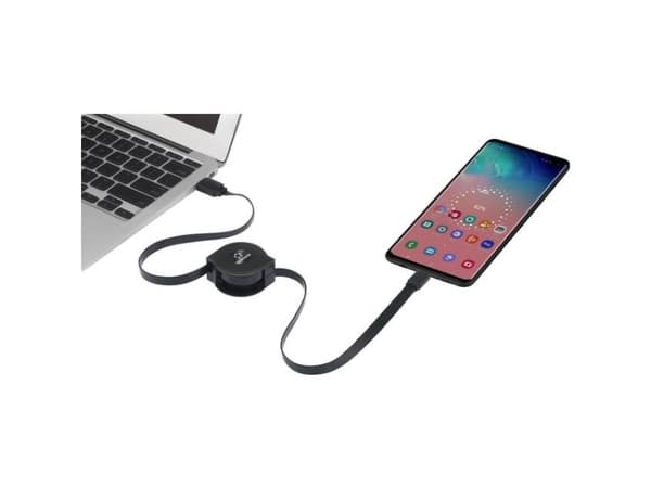 Renkforce RF-4352328, 0,8 m, USB A, USB C, USB 3.2 Gen 1 (3.1 Gen 1), 10 Gbit/s, Svart