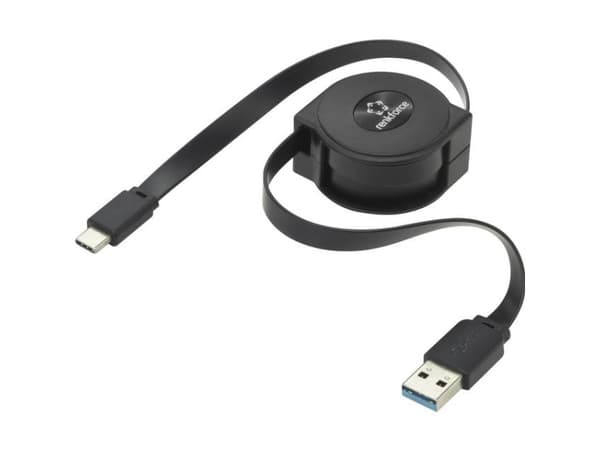 Renkforce RF-4352328, 0,8 m, USB A, USB C, USB 3.2 Gen 1 (3.1 Gen 1), 10 Gbit/s, Svart