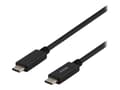 Miniatyrbilde 1 av 4: DELTACO USBC-1503 - USB-kabel - 24 pin USB-C (hann) til 24 pin USB-C (hann) - 5 A - 2 m - svart