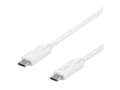 Miniatyrbild 3 av 5: DELTACO USBC-1504 - USB-kabel - 24-polig USB-C (hane) till 24-polig USB-C (hane) - 5 A - 2 m - vit