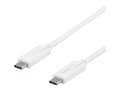 Miniatyrbild 2 av 5: DELTACO USBC-1504 - USB-kabel - 24-polig USB-C (hane) till 24-polig USB-C (hane) - 5 A - 2 m - vit