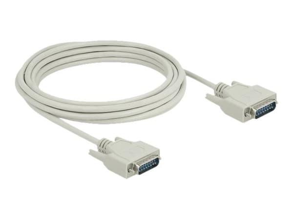 Delock - Seriell kabel - 15 pin D-Sub (DB-15) (hane) till 15 pin D-Sub (DB-15) (hane) - 5 m - tumskruvar - beige