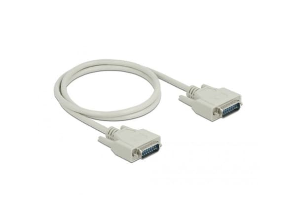 Delock - Seriell kabel - 15 pin D-Sub (DB-15) (hane) till 15 pin D-Sub (DB-15) (hane) - 1 m - tumskruvar - beige