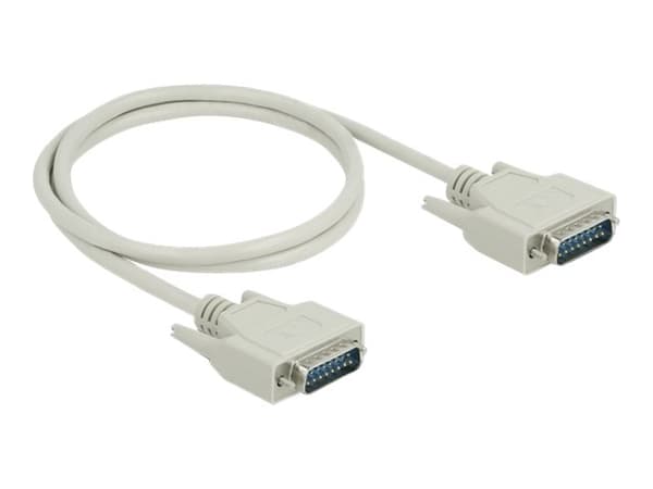 Delock - Seriell kabel - 15 pin D-Sub (DB-15) (hane) till 15 pin D-Sub (DB-15) (hane) - 1 m - tumskruvar - beige