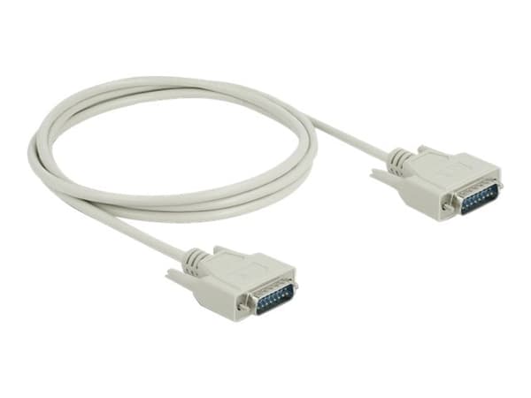 Delock - Seriell kabel - 15 pin D-Sub (DB-15) (hane) till 15 pin D-Sub (DB-15) (hane) - 2 m - tumskruvar - beige