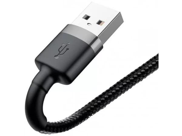 Baseus CALKLF-CG1, 2 m, USB A, Hankjønn, Hankjønn, Grå, Sort, Rett