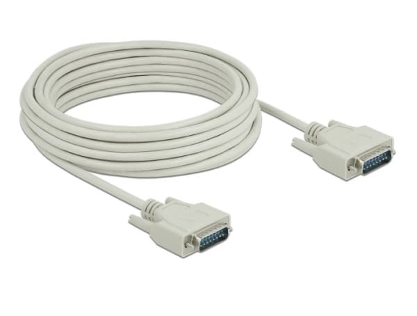 Delock - Seriell kabel - 15 pin D-Sub (DB-15) (hann) til 15 pin D-Sub (DB-15) (hann) - 10 m - tommelskruer - beige