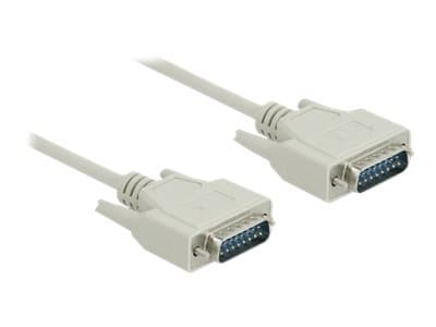 Delock - Seriell kabel - 15 pin D-Sub (DB-15) (hann) til 15 pin D-Sub (DB-15) (hann) - 10 m - tommelskruer - beige