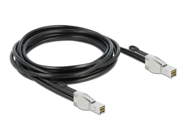 Delock - Extern SAS-kabel - SAS 32Gbit/s - Mini SAS HD (SFF-8674) (hane) till Mini SAS HD (SFF-8674) (hane) - 3 m