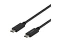 Miniatyrbilde 1 av 5: DELTACO USBC-1501M - USB-kabel - 24 pin USB-C (hann) til 24 pin USB-C (hann) - 5 A - 1 m - svart