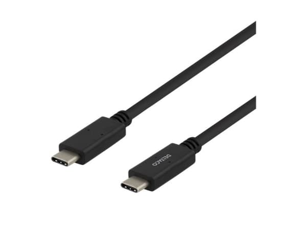 DELTACO USBC-1501M - USB-kabel - 24 pin USB-C (hann) til 24 pin USB-C (hann) - 5 A - 1 m - svart