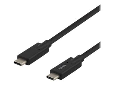 DELTACO - USB-kabel - USB-C (hane) till USB-C (hane) - 5 A - 2 m - svart