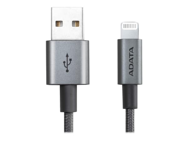 ADATA - Lightning-kabel - USB hane till Lightning hane - 1 m - skärmad - titan