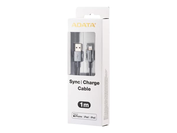 ADATA - Lightning-kabel - USB hane till Lightning hane - 1 m - skärmad - titan
