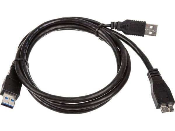 InLine 35415Y, 1,5 m, Micro-USB B, 2 x USB A, USB 3.2 Gen 1 (3.1 Gen 1), Hankjønn/hankjønn, Sort