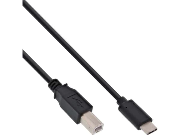InLine USB C/USB B, 3 m, 3 m, USB C, USB B, USB 2.0, Uros/uros, Musta