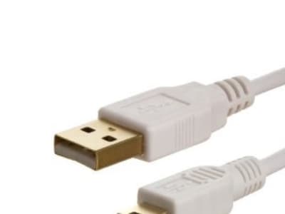 InLine® USB 2.0 mini kabel, USB A hane till mini B hane (5pin), vit, 0,5m